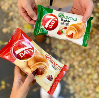 two 7 days soft croissants in individual packaging